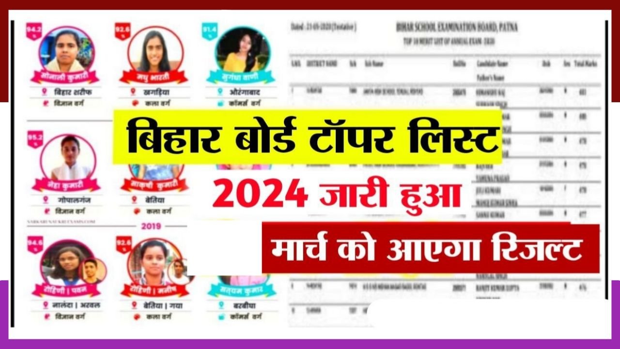 Bihar Board Inter Topper List 2024 देखें सभी टॉपर्स के नाम एवं